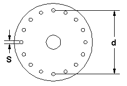 Speichenlochkreisdurchmesser (d) und Speichenlochdurchmesser (S)